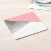 elegantes modernes Imitatsilber erröten rosa Rechteckiger Pappuntersetzer (angewinkelt)