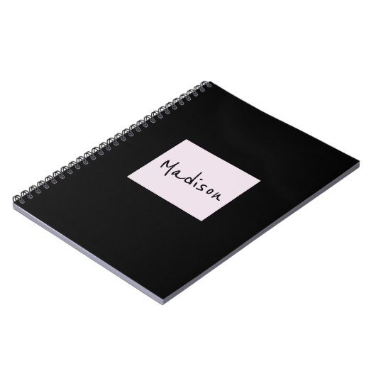 Elegantes, modernes Individuelle Name-Notebook Notizblock (Linke Seite)