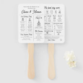 Elegantes, modernes Infografik-Hochzeitsprogramm Fächer (Vorne und Hinten)