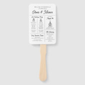 Elegantes, modernes Infografik-Hochzeitsprogramm Fächer (Vorderseite)