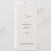 Elegantes, modernes Ivory Calligraphy Wedding Menu Einladung (Vorderseite)