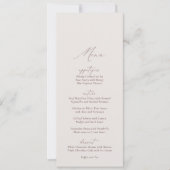 Elegantes, modernes Ivory Calligraphy Wedding Menu Einladung (Vorderseite)