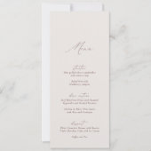 Elegantes, modernes Ivory Calligraphy Wedding Menu Einladung (Vorderseite)