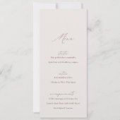 Elegantes, modernes Ivory Calligraphy Wedding Menu Einladung (Vorderseite)