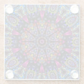 Elegantes, modernes Kaleidoskop Glasuntersetzer (Rückseite)