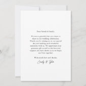 Elegantes, modernes Kalligrafie-Script-Hochzeitssk Dankeskarte (Rückseite)