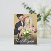 Elegantes modernes kalligrafisches Hochzeitssemble Postkarte (Stehend Vorderseite)