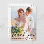 Elegantes modernes kalligrafisches Hochzeitssemble Postkarte (Vorne/Hinten)