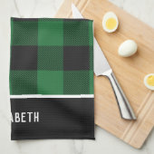 Elegantes, modernes Kariertes Buffalo-Muster Geschirrtuch (Viertel Falte)