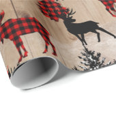 Elegantes modernes, kariertes Lumberjack-Muster Geschenkpapier (Rolleneckpunkt)