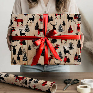 Elegantes modernes, kariertes Lumberjack-Muster Geschenkpapier