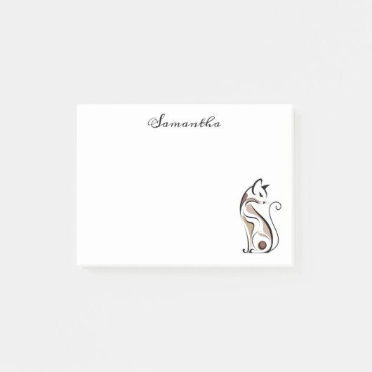 Elegantes modernes Kitty, Cat Mama, Personalisiert Post-it Klebezettel (Vorderseite)