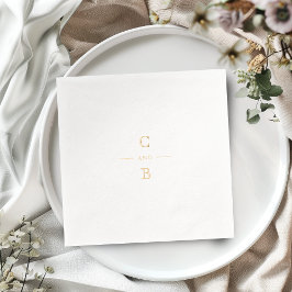 Elegantes modernes klassisches Hochzeitsmonogramm Servietten Mit Folie