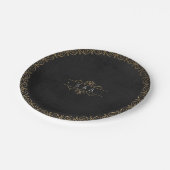 Elegantes, modernes Klassisches Oldtimer-Hochzeits Pappteller (Schrägansicht)