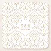 Elegantes, modernes Klassisches Oldtimer-Hochzeits Rechteckiger Pappuntersetzer (Vorderseite)