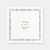 Elegantes, modernes Klassisches Oldtimer-Hochzeits Serviette (Vorderseite)