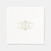 Elegantes, modernes Klassisches Oldtimer-Hochzeits Serviette (Vorderseite)