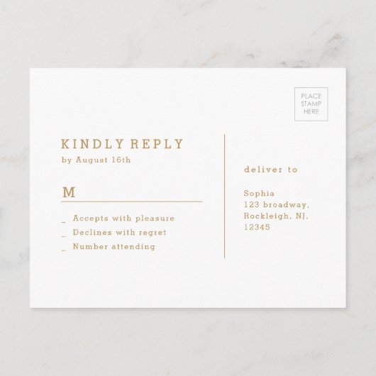 Elegantes modernes klassisches UAWG Einladungspostkarte (Rückseite)