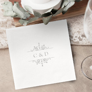 Elegantes modernes klassisches Vintage-Hochzeitsmo Servietten Mit Folie