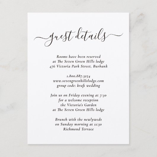 Elegantes, modernes Kraftpapier Begleitkarte (Vorderseite)