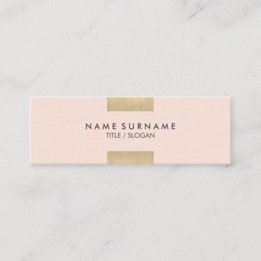 Elegantes modernes Kraftpapier Druckgoldschickes Mini Visitenkarte (Vorderseite)