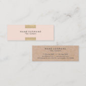 Elegantes modernes Kraftpapier Druckgoldschickes Mini Visitenkarte (Vorne/Hinten)