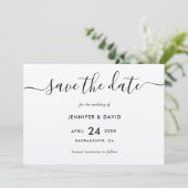 Elegantes, modernes Kraftpapier Hochzeit Save The Date (Stehend Vorderseite)