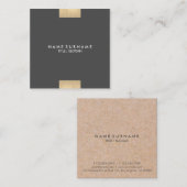Elegantes modernes Kraftpapier Quadratische Visitenkarte (Vorne/Hinten)