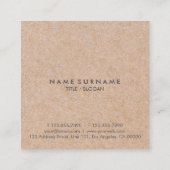 Elegantes modernes Kraftpapier Quadratische Visitenkarte (Rückseite)