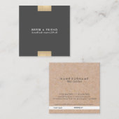 Elegantes modernes KraftPrinted Goldakzent-Chic Quadratische Visitenkarte (Vorne/Hinten)