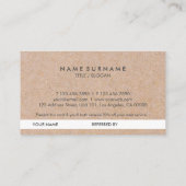 Elegantes modernes KraftPrinted Goldakzent-Chic Visitenkarte (Rückseite)