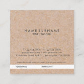 Elegantes modernes KraftPrinted schickes Gold Quadratische Visitenkarte (Rückseite)