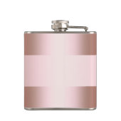 Elegantes modernes Küken-Rosen-Goldmuster Flachmann (Rückseite)