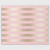 Elegantes modernes Küken-Rosen-Goldrosa striped Geschenkpapier (Flach)