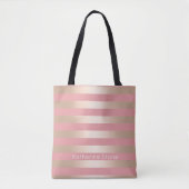 Elegantes modernes Küken-Rosen-Goldrosa striped Tasche (Vorderseite)