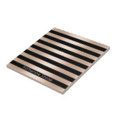 Elegantes modernes Küken-Rosen-Goldschwarzes Fliese (Seite)