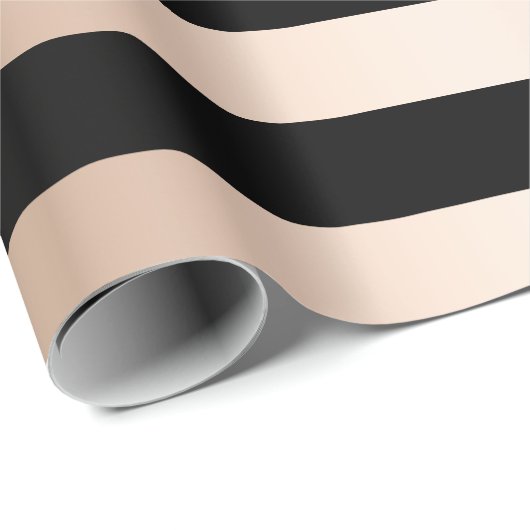 Elegantes modernes Küken-Rosen-Goldschwarzes Geschenkpapier (Rolleneckpunkt)