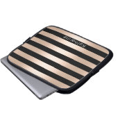 Elegantes modernes Küken-Rosen-Goldschwarzes Laptopschutzhülle (Vorne Knopf)