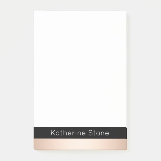 Elegantes modernes Küken-Rosen-Goldschwarzes Post-it Klebezettel (Vorderseite)