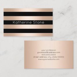 Elegantes modernes Küken-Rosen-Goldschwarzes Visitenkarte