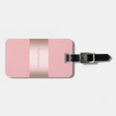 Elegantes modernes Küken-Rosengold u. rosa Gepäckanhänger (Vorderseite horizontal)