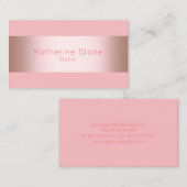 Elegantes modernes Küken-Rosengold u. rosa Visitenkarte (Vorne/Hinten)