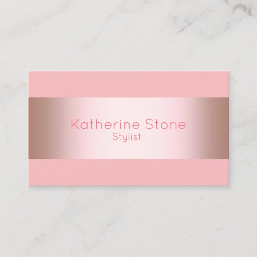 Elegantes modernes Küken-Rosengold u. rosa Visitenkarte (Vorderseite)