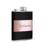 Elegantes modernes Küken-Rosengold u. schwarzer Flachmann (Rechts)