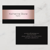 Elegantes modernes Küken-Rosengold u. schwarzer Visitenkarte (Vorne/Hinten)