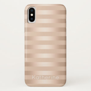 Elegantes modernes Kükenkupfer-Rosengold striped Case-Mate iPhone Hülle
