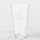 Elegantes modernes Lavenderskriptmonogramm Glas (Rückseite)