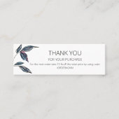 Elegantes, modernes Leafy-Logo Danke Business Card Mini Visitenkarte (Vorderseite)