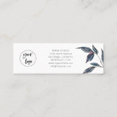 Elegantes, modernes Leafy-Logo Danke Business Card Mini Visitenkarte (Rückseite)