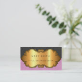 Elegantes modernes Leather Gold Visitenkarte (Stehend Vorderseite)